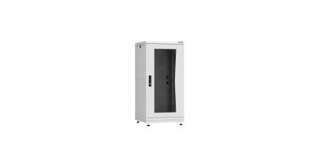 Напольный шкаф PRACTICAL, 19", 24U, стеклянная дверь, Ш600хВ1210хГ600мм, в разобранном виде, серый-0