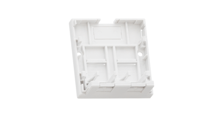 Корпус настенной розетки NIKOMAX, 2 порта, под модули-вставки типа Keystone, со шторками, белый-1