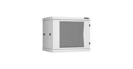 Настенный разборный шкаф Classic 19",9U,стекл.дверь,600х503х450мм,2 пары монтажных направл,RAL 7035-0