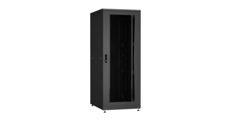 Напольный шкаф PRACTICAL, 19", 42U, стеклянная дверь, Ш800хВ2010хГ1000мм, в разобранном виде, черный-0