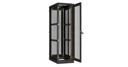 Напольный шкаф Classic 19",42U,стекл.дверь,перфор.стенки и задняя дверь,800х2060х1000,RAL9005-1